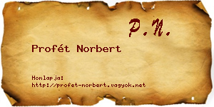 Profét Norbert névjegykártya