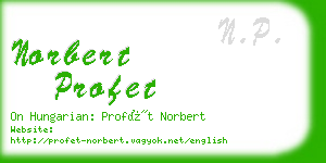 norbert profet business card